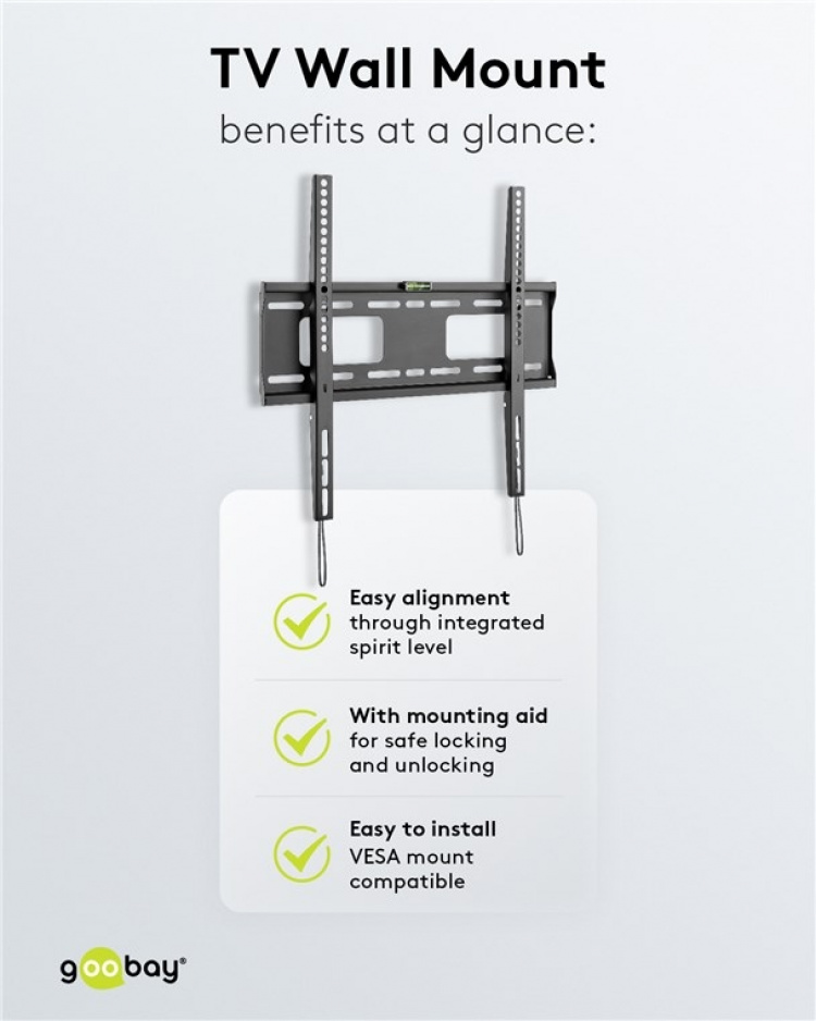 Goobay TV wall mount Pro FIXED (M) for TVs from 32 to 55 inch (81-140 cm) up to 50 kg