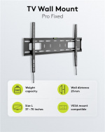 Goobay TV wall mount Pro FIXED (L) for TV sets from 37 to 70 inch (94-178 cm) up to 50 kg