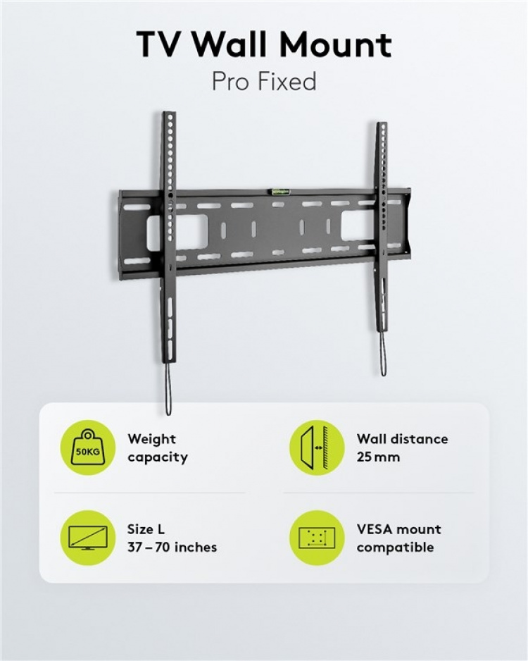 Goobay TV wall mount Pro FIXED (L) for TV sets from 37 to 70 inch (94-178 cm) up to 50 kg