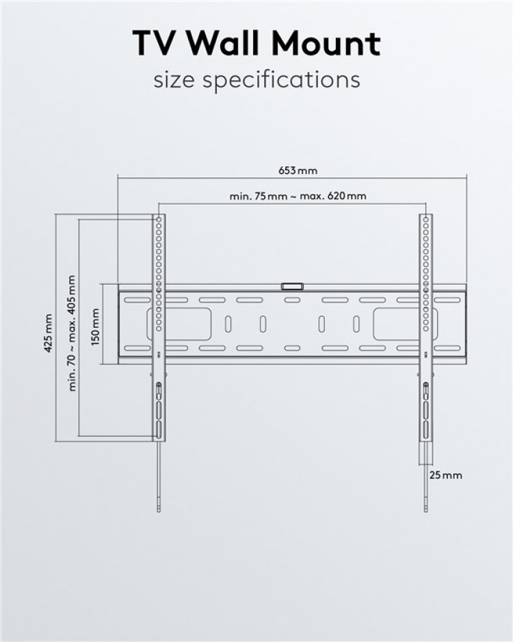 Goobay TV wall mount Pro FIXED (L) for TV sets from 37 to 70 inch (94-178 cm) up to 50 kg
