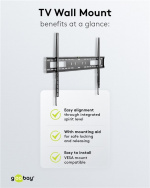 Goobay TV wall mount Pro FIXED (XL) for TVs from 43 to 100 inch (109-254 cm) to 75 kg Goobay TV wall mount Pro FIXED (XL) for TVs from 43 to 100 inch (109-254 cm) to 75 kg