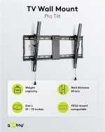 Goobay TV wall mount Pro TILT (L) for TVs from 37 to 70 inch (94-178 cm), tiltable up to 70 kg