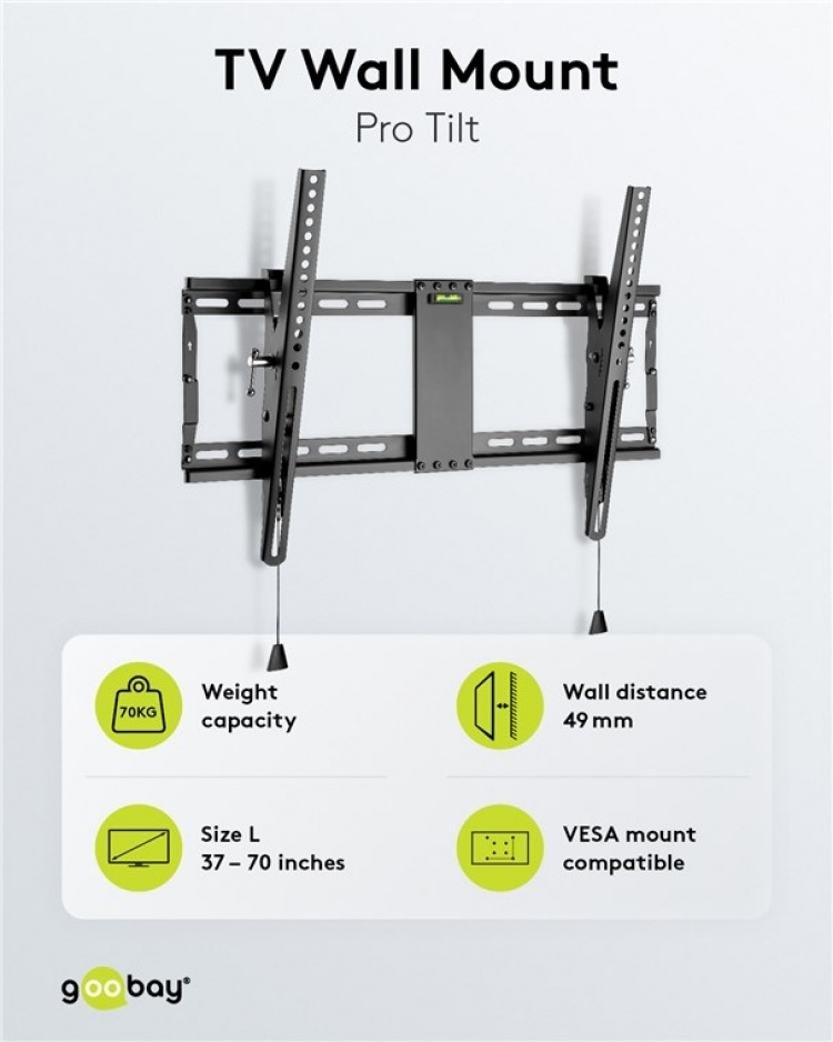 Goobay TV wall mount Pro TILT (L) for TVs from 37 to 70 inch (94-178 cm), tiltable up to 70 kg