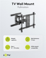 Goobay TV wall mount Pro FULLMOTION (L) for TVs from 37 to 70 inch (94-178 cm), fully mobile (swivel and tilt) up to 60 kg