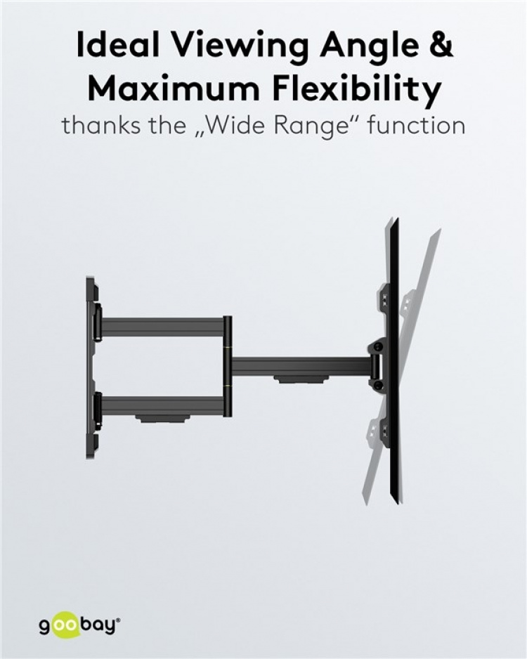 Goobay TV wall mount Pro FULLMOTION (L) wide Range for TVs from 37 to 70 inch (94-178 cm), fully mobile (swivel and tilt) up to 70 kg