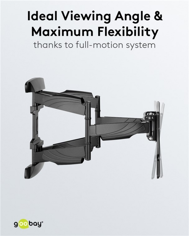 Goobay TV wall mount OLED FULLMOTION (L) especially for OLED TVs from 37 to 70 inch (94-178 cm), fully movable (swivel and tilt) up to 30 kg Goobay TV wall mount OLED FULLMOTION (L) especially for OLED TVs from 37 to 70 inch (94-178 cm), fully movable (swivel and tilt) up to 30 kg