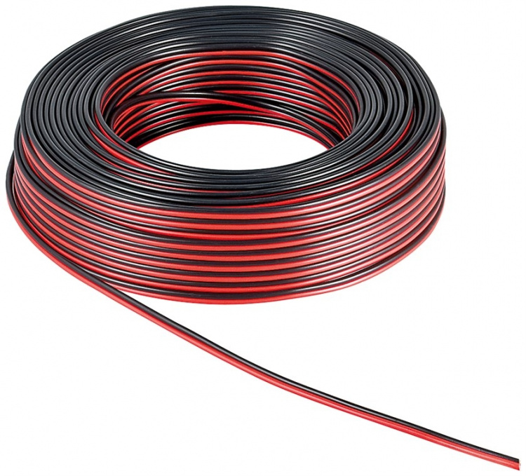 Goobay Speaker Cable red;black CU 50 m roll, cable diameter 2 x 0.35 mm²