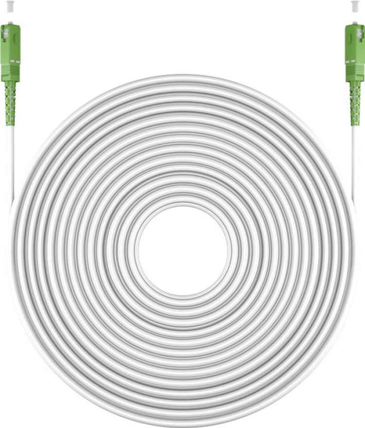Goobay Fibre-optic Cable (FTTH), Singlemode (OS2) White,(Simplex) optical fibre (FOC), SC-APC (8°) male > SC-APC (8°) male, halogen-free cable sheath (LSZH) Goobay Fibre-optic Cable (FTTH), Singlemode (OS2) White,(Simplex) optical fibre (FOC), SC-APC (8°) male > SC-APC (8°) male, halogen-free cable sheath (LSZH)