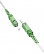 Goobay Fibre-optic Cable (FTTH), Singlemode (OS2) White,(Simplex) optical fibre (FOC), SC-APC (8°) male > SC-APC (8°) male, halogen-free cable sheath (LSZH)