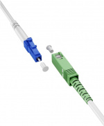 Goobay Fibre-optic Cable (FTTH), Singlemode (OS2) White,(Simplex) optical fibre (FOC), SC-APC (8°) male > LC-UPC male, halogen-free cable sheath (LSZH) Goobay Fibre-optic Cable (FTTH), Singlemode (OS2) White,(Simplex) optical fibre (FOC), SC-APC (8°) male > LC-UPC male, halogen-free cable sheath (LSZH)