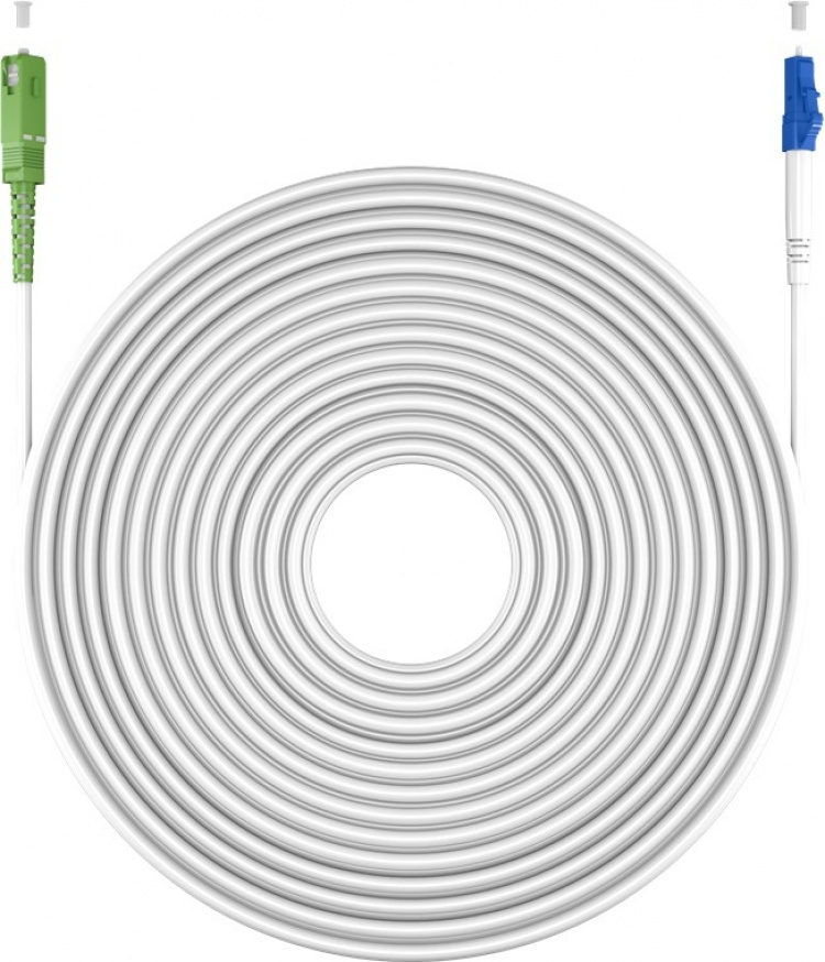 Goobay Fibre-optic Cable (FTTH), Singlemode (OS2) White,(Simplex) optical fibre (FOC), SC-APC (8°) male > LC-UPC male, halogen-free cable sheath (LSZH) Goobay Fibre-optic Cable (FTTH), Singlemode (OS2) White,(Simplex) optical fibre (FOC), SC-APC (8°) male > LC-UPC male, halogen-free cable sheath (LSZH)
