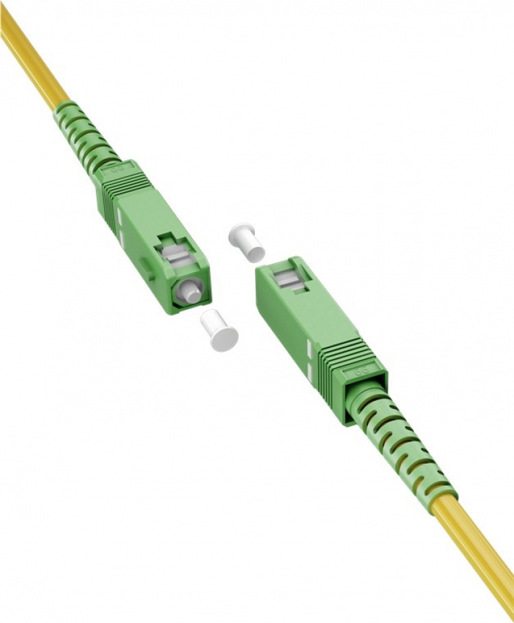 Goobay Fibre-optic Cable (FTTH), Singlemode (OS2) Yellow,(Simplex) optical fibre (FOC), SC-APC (8°) male > SC-APC (8°) male, halogen-free cable sheath (LSZH) Goobay Fibre-optic Cable (FTTH), Singlemode (OS2) Yellow,(Simplex) optical fibre (FOC), SC-APC (8°) male > SC-APC (8°) male, halogen-free cable sheath (LSZH)