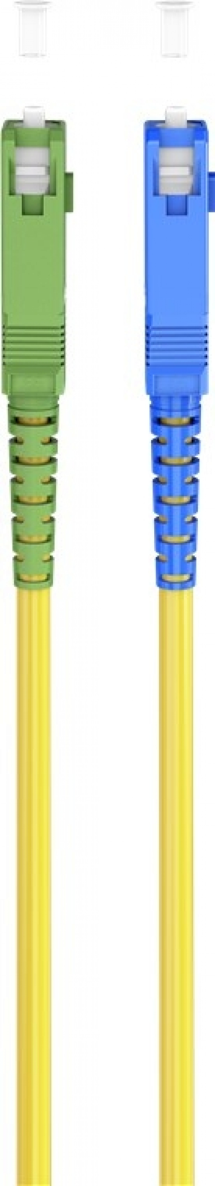 Goobay Fibre-optic Cable (FTTH), Singlemode (OS2) Yellow,(Simplex) optical fibre (FOC), SC-APC (8°) male > SC-UPC male, halogen-free cable sheath (LSZH)