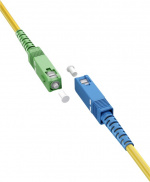 Goobay Fibre-optic Cable (FTTH), Singlemode (OS2) Yellow,(Simplex) optical fibre (FOC), SC-APC (8°) male > SC-UPC male, halogen-free cable sheath (LSZH)