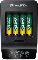Varta LCD Smart Charger+ (Type 57684) incl. 4x AA 2100 mAh Charges up to 4x AA batteries or AAA batteries (NiMH) simultaneously