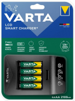 Varta LCD Smart Charger+ (Type 57684) incl. 4x AA 2100 mAh Charges up to 4x AA batteries or AAA batteries (NiMH) simultaneously