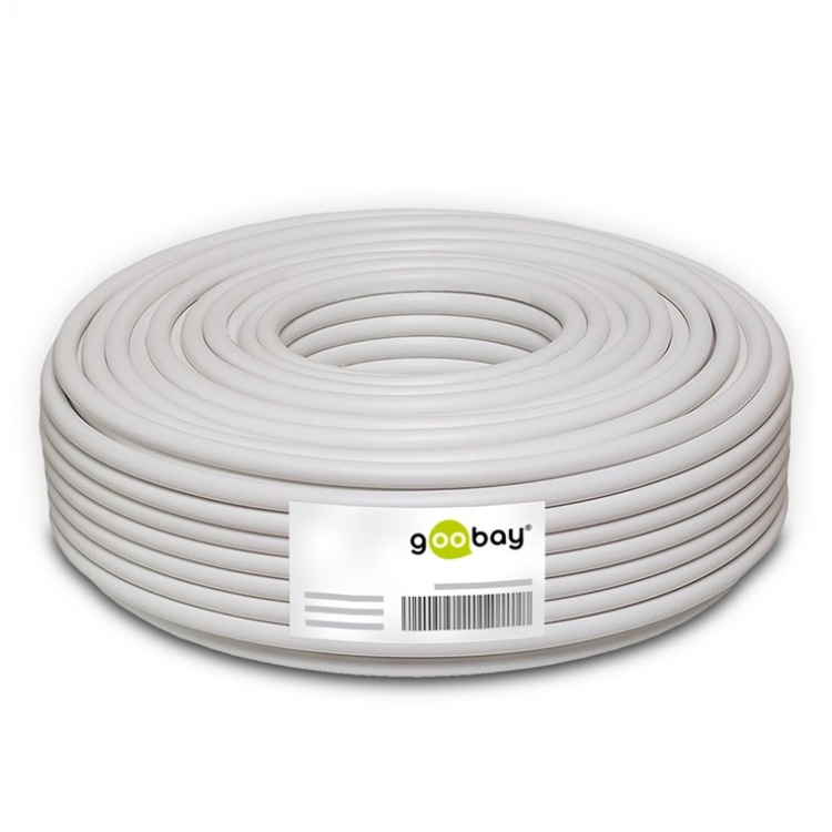 Goobay Speaker Cable white CCA 50 m roll, cable diameter 2 x 1 5 mm²