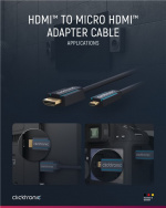 ClickTronic HDMI™ to Micro HDMI™ Adapter Cable Premium cable | 1x HDMI™ plug 1x Micro-HDMI™ plug | 5.0 m | UHD 4K @ 30 Hz ClickTronic HDMI™ to Micro HDMI™ Adapter Cable Premium cable | 1x HDMI™ plug 1x Micro-HDMI™ plug | 5.0 m | UHD 4K @ 30 Hz