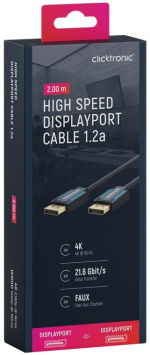 ClickTronic DisplayPort™ Cable Premium cable | 1x DisplayPort™ plug 1x DisplayPort™ plug | 2.0 m | UHD 4K @ 60 Hz