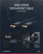 ClickTronic DisplayPort™ Cable Premium cable | 1x DisplayPort™ plug 1x DisplayPort™ plug | 7.5 m | UHD 4K @ 60 Hz