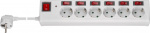 Goobay 6-Way Surge-Protected Power Strip with Switch, 1.5 m 6x safety sockets with individual switches