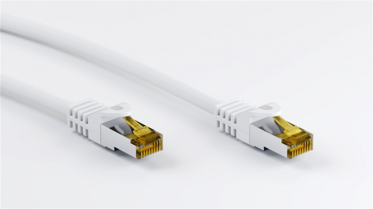 Goobay RJ45 Patch Cord CAT 6A S/FTP (PiMF), 500 MHz, with CAT 7 Raw Cable, white LSZH halogen-free cable sheat, RJ45 plug (CAT6A), CU Goobay RJ45 Patch Cord CAT 6A S/FTP (PiMF), 500 MHz, with CAT 7 Raw Cable, white LSZH halogen-free cable sheat, RJ45 plug (CAT6A), CU