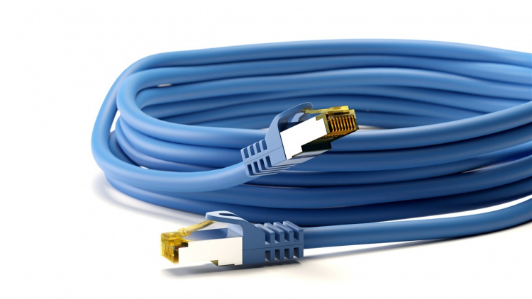 Goobay RJ45 Patch Cord CAT 6A S/FTP (PiMF), 500 MHz, with CAT 7 Raw Cable, blue LSZH halogen-free cable sheat, RJ45 plug (CAT6A), CU Goobay RJ45 Patch Cord CAT 6A S/FTP (PiMF), 500 MHz, with CAT 7 Raw Cable, blue LSZH halogen-free cable sheat, RJ45 plug (CAT6A), CU
