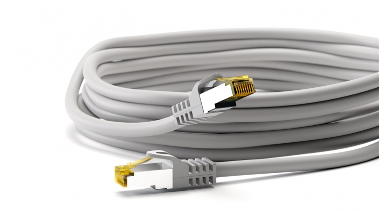 Goobay RJ45 Patch Cord CAT 6A S/FTP (PiMF), 500 MHz, with CAT 7 Raw Cable, grey LSZH halogen-free cable sheat, RJ45 plug (CAT6A), CU Goobay RJ45 Patch Cord CAT 6A S/FTP (PiMF), 500 MHz, with CAT 7 Raw Cable, grey LSZH halogen-free cable sheat, RJ45 plug (CAT6A), CU