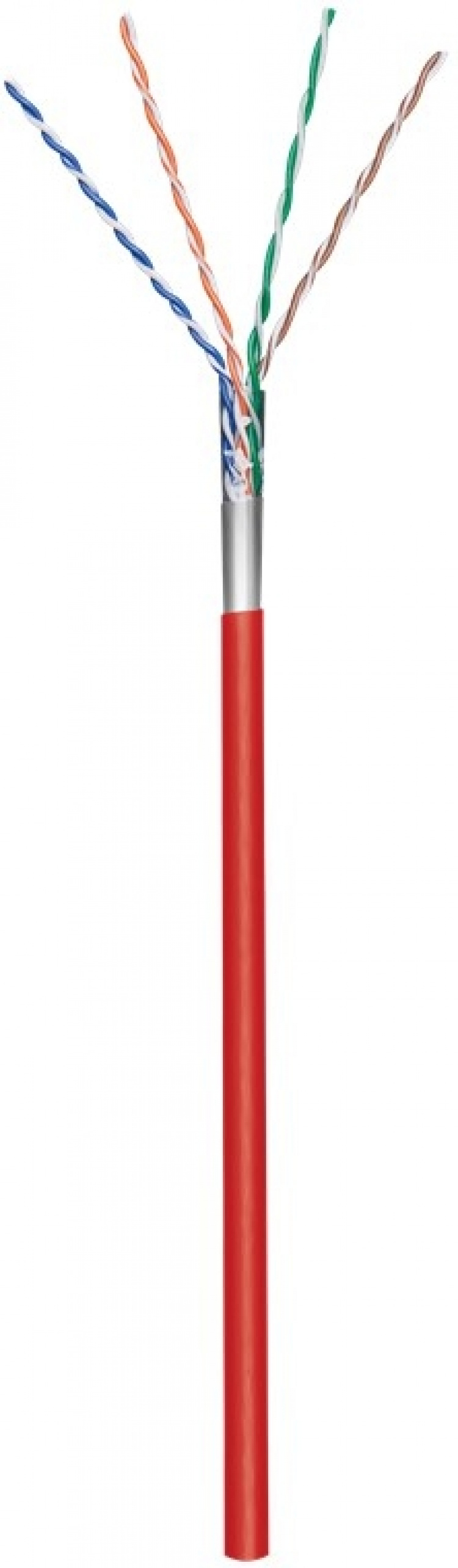 Goobay CAT 5e Network Cable, F/UTP, 100 m, red Copper-clad aluminium wire (CCA), AWG 26/7 (stranded), PVC cable sheath