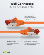 Goobay CAT 6 Patch Cable S/FTP (PiMF), orange copper conductor (CU), halogen-free cable sheath (LSZH)