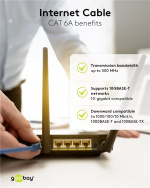 Goobay CAT 6A Patch Cable, S/FTP (PiMF), green copper conductor (CU), halogen-free cable sheath (LSZH)