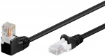 Goobay CAT 5e Patch Cable 1x 90° Angled, U/UTP, black copper-clad aluminium wire (CCA), latch on top