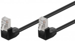 Goobay CAT 5e Patch Cable 2x 90° Angled, F/UTP, black copper-clad aluminium wire (CCA), 2x RJ45 male 90° (8P8C)