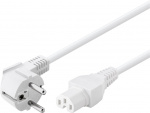 Goobay Angled Connection Cable with hot-condition coupler, 2 m, White safety plug (type F, CEE 7/7) > appliance socket C15