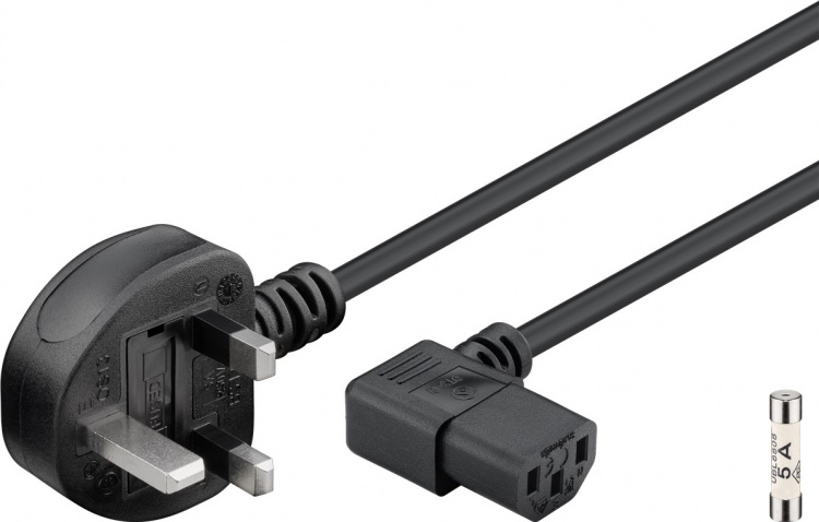 Goobay UK Appliance Connection Cable, 2 m, Black UK 3-pin plug (type G, BS 1363) > C13 appliance plug (angled) Goobay UK Appliance Connection Cable, 2 m, Black UK 3-pin plug (type G, BS 1363) > C13 appliance plug (angled)