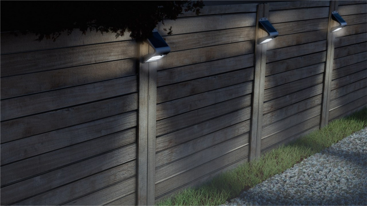 Goobay LED Solar Wall Light with Motion Sensor, 1.5 W, Black solar garden light is a neutral white lighting solution for entrances, carports and staircases Goobay LED Solar Wall Light with Motion Sensor, 1.5 W, Black solar garden light is a neutral white lighting solution for entrances, carports and staircases