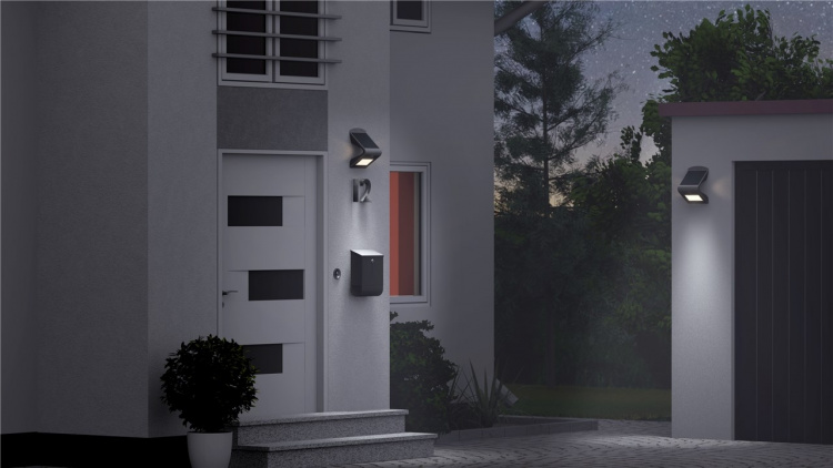 Goobay LED Solar Wall Light with Motion Sensor, 1.5 W, Black solar garden light is a neutral white lighting solution for entrances, carports and staircases Goobay LED Solar Wall Light with Motion Sensor, 1.5 W, Black solar garden light is a neutral white lighting solution for entrances, carports and staircases