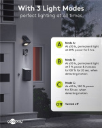 Goobay LED Solar Wall Light with Motion Sensor, 3.2 W, Black solar garden light is a neutral white lighting solution for entrances, carports and staircases Goobay LED Solar Wall Light with Motion Sensor, 3.2 W, Black solar garden light is a neutral white lighting solution for entrances, carports and staircases