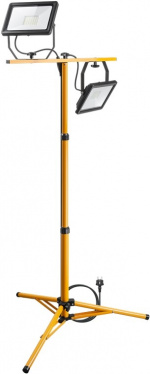 Goobay LED Work Light with Telescopic Tripod, 2x 50 W with a total of 8500 lm and cool white light (6500 K), suitable for indoor and outdoor use (IP65) Goobay LED Work Light with Telescopic Tripod, 2x 50 W with a total of 8500 lm and cool white light (6500 K), suitable for indoor and outdoor use (IP65)