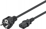 Goobay IEC Cord, 2 m, Black safety plug (type F, CEE 7/7) > Appliance socket C13