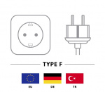 Goobay IEC Cord, 2 m, Black safety plug (type F, CEE 7/7) > Appliance socket C13