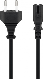 Goobay Connection Cable Euro Plug, 1.8 m, Black Euro plug (type C, CEE 7/16) > appliance socket C7 Goobay Connection Cable Euro Plug, 1.8 m, Black Euro plug (type C, CEE 7/16) > appliance socket C7