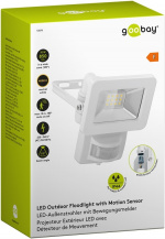Goobay LED Outdoor Floodlight, 10 W, with Motion Sensor with 850 lm, neutral white light (4000 K), PIR sensor with ON/OFF function and M16 cable gland, suitable for outdoor use (IP44) Goobay LED Outdoor Floodlight, 10 W, with Motion Sensor with 850 lm, neutral white light (4000 K), PIR sensor with ON/OFF function and M16 cable gland, suitable for outdoor use (IP44)