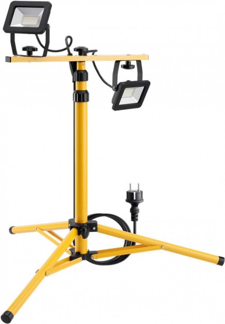 Goobay LED Work Light with Telescopic Tripod, 2x 20 W with a total of 3400 lm and neutral white light (4000 K), suitable for indoor and outdoor use (IP65) Goobay LED Work Light with Telescopic Tripod, 2x 20 W with a total of 3400 lm and neutral white light (4000 K), suitable for indoor and outdoor use (IP65)