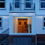 Goobay Icicle String Light with 400 LEDs with timer function and 24 V external transformer, warm white (3000 K), for indoor and outdoor use (IP44)