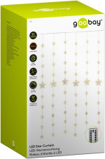 Goobay Star Curtain with 80 LEDs with remote control, timer function, 8 light modes, dimmer and 31 V external transformer, warm white (3000 K) Goobay Star Curtain with 80 LEDs with remote control, timer function, 8 light modes, dimmer and 31 V external transformer, warm white (3000 K)