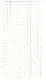 Goobay Light Curtain with 300 LEDs with remote control, timer function, 8 light modes, dimmer and 31 V external transformer, warm white (3000 K)