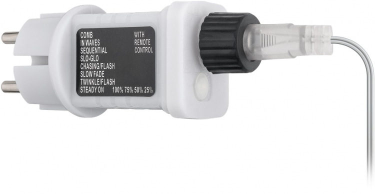 Goobay Light Curtain with 300 LEDs with remote control, timer function, 8 light modes, dimmer and 31 V external transformer, warm white (3000 K)