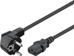 Goobay Angled IEC Cord, 1.8 m, Black safety plug (type F, CEE 7/7) > C13 appliance socket