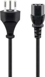 Goobay IEC Cord Switzerland, 1.8 m, Black Swiss plug (type J, SEV 1011) > C13 appliance socket C13